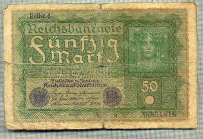 A 471 BANCNOTA-GERMANIA -50 MARK -ANUL 1919-SERIA 801818 -starea care se vede foto