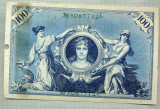 A 498 BANCNOTA-GERMANIA -100 MARK -ANUL 1908-SERIA 8087712 -starea care se vede