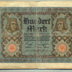 A 478 BANCNOTA-GERMANIA -100 MARK -ANUL 1920-SERIA 18998724 -starea care se vede