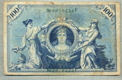 A 489 BANCNOTA-GERMANIA -100 MARK -ANUL 1908-SERIA 9979224 -starea care se vede foto