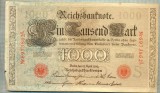 A 456 BANCNOTA-GERMANIA -1000 MARK -ANUL 1910 -SERIA 6973862-starea care se vede, Europa