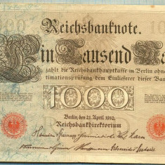 A 456 BANCNOTA-GERMANIA -1000 MARK -ANUL 1910 -SERIA 6973862-starea care se vede