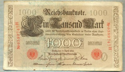 A 451 BANCNOTA-GERMANIA -1000 MARK -ANUL 1910 -SERIA 6589747-starea care se vede foto