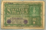 A 470 BANCNOTA-GERMANIA -50 MARK -ANUL 1919-SERIA 758725 -starea care se vede, Europa