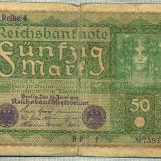 A 470 BANCNOTA-GERMANIA -50 MARK -ANUL 1919-SERIA 758725 -starea care se vede