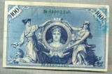 A 499 BANCNOTA-GERMANIA -100 MARK -ANUL 1908-SERIA 8499224 -starea care se vede, Europa