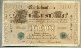 A 455 BANCNOTA-GERMANIA -1000 MARK -ANUL 1910 -SERIA 9775631-starea care se vede, Europa