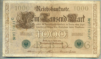 A 455 BANCNOTA-GERMANIA -1000 MARK -ANUL 1910 -SERIA 9775631-starea care se vede foto