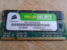 MEMORIE RAM LAPTOP DDR 1 GB CORSAIR VALUE SELECT 333 MHZ PERFECT FUNCTIONALA foto