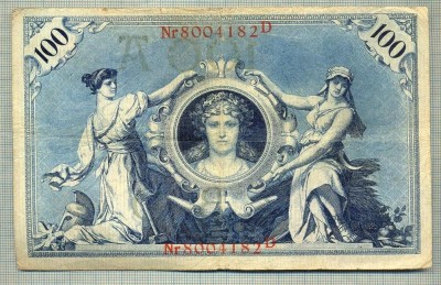 A 486 BANCNOTA-GERMANIA -100 MARK -ANUL 1908-SERIA 8004182 -starea care se vede foto