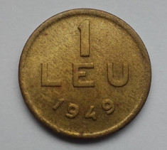 1 leu 1949 cupru alama RPR moneda Romania numismatica bani vechi foto