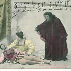 OPERA ERNANI MUZICA GIUSEPPE VERDI CARTE POSTALA 1903 CIRCULATA