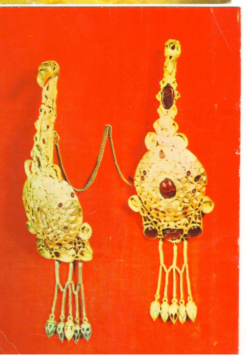CPI (B7286) CARTE POSTALA - pereche de fibule din aur, Pietroasa, jud. Buzau