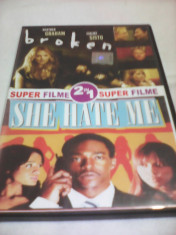 FILM DVD SUPER FILME 2 IN 1 BROKEN/SHE HATE ME,SUBTITRARE ROMANA,ORIGINAL foto