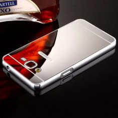 Bumper Aluminiu Samsung Galaxy A5 A510 2016 + Capac Mirror Silver foto