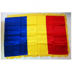 Steag tricolor Romania 135x90cm cu franjuri - Carnaval24 foto