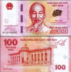 !!! VIETNAM - 100 DONG 2016 , COMM. - P NEW - UNC foto