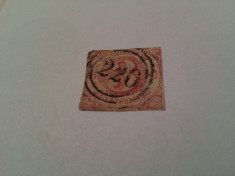 germania/thurn&amp;amp;taxis 1862 cifre/ 3 Kr. / 28 euro foto