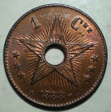 E.231 CONGO COLONIE BELGIANA LEOPOLD II 1 CENTIME 1888 AUNC, Africa, Bronz