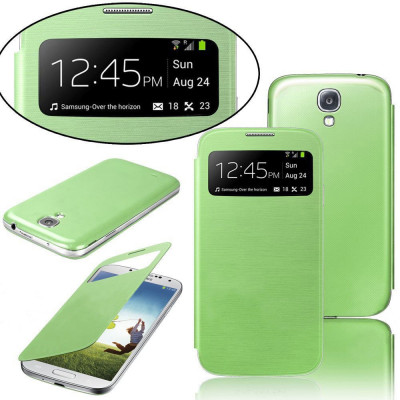 Husa Flip S View verde menta Samsung Galaxy S4 mini i9190 + folie foto