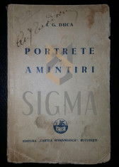 I. G. DUCA - PORTRETE SI AMINTIRI, 1932 foto