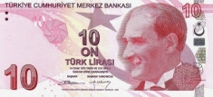 Bancnota Turcia 10 Lire 2009 (2012) - P223 UNC foto