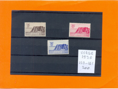 NOR-1=NORVEGIA 1930,Serie de 3 timbre nestampilate MNH foto