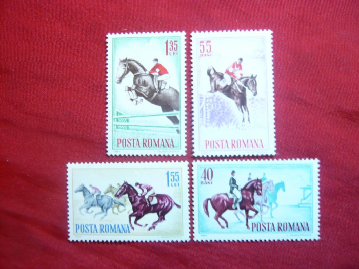 Serie Fauna - Hipism -Calarie - Romania 1964 , 4 val.