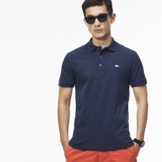 Tricou barbatesc Lacoste Slim Fit Bleumarin foto