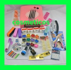 Kit set unghii false gel - lampa,pila,cleste - KIT 4 gel ccn + 12 gel color foto