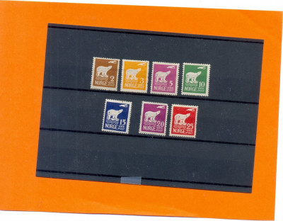 NOR-2=NORVEGIA 1925,Serie de 7 timbre nestampilate cu sarniera MLH foto