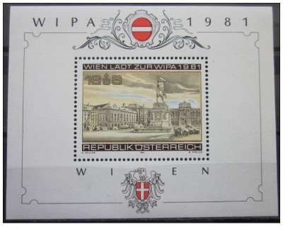 Austria 1981 expozitie WIPA81 -colita nestampilata dantelata foto