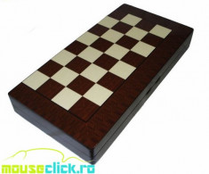 Set joc table lux lemn lacuit 48x24 cm zaruri os incluse foto