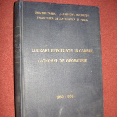 Lucrari efectuate in cadrul catedrei de geometrie - 1950-1956 - Gh.Vranceanu