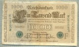 A 513 BANCNOTA-GERMANIA -1000 MARK -ANUL 1910 -SERIA 2016197-starea care se vede, Europa