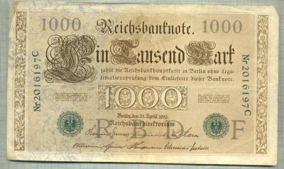 A 513 BANCNOTA-GERMANIA -1000 MARK -ANUL 1910 -SERIA 2016197-starea care se vede foto