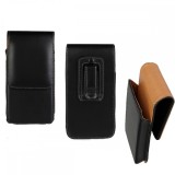 Husa flip toc atasabila la curea universala samsung Iphone huawei 4,7;5;6,3&#039;&#039;, Negru, Piele