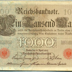 A 509 BANCNOTA-GERMANIA -1000 MARK -ANUL 1910 -SERIA 5876858-starea care se vede