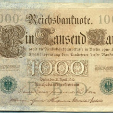 A 502 BANCNOTA-GERMANIA -1000 MARK -ANUL 1910 -SERIA 5220326-starea care se vede