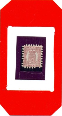 FIN-2=FINLANDA 1866,Mi 5,5p=Timbru stampilat cu dantelură bună. foto