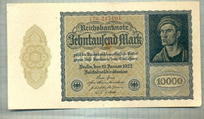 A 530 BANCNOTA-GERMANIA-10000 MARK-ANUL 1922-SERIA 217104-starea care se vede