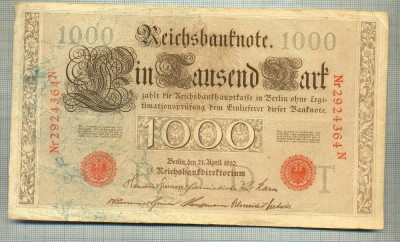 A 506 BANCNOTA-GERMANIA -1000 MARK -ANUL 1910 -SERIA 2924364-starea care se vede foto