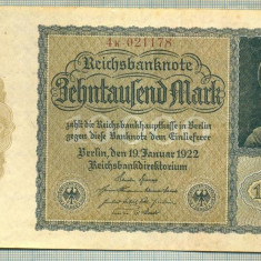 A 531 BANCNOTA-GERMANIA-10000 MARK-ANUL 1922-SERIA 021178-starea care se vede