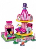 Set constructie Unico Plus Hello Kitty Parc de distractii cu carusel 75 piese foto