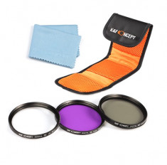 Set 3 filtre UV CPL FLD 58mm K&amp;amp;F Concept pt. ob. Nikon, Canon, Sony + bonus. foto