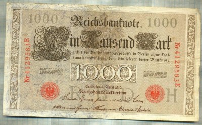 A 501 BANCNOTA-GERMANIA -1000 MARK -ANUL 1910 -SERIA 4129583-starea care se vede foto
