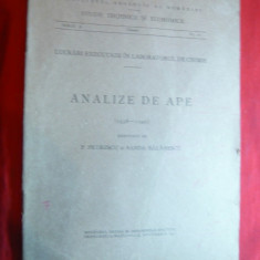 P.Petrescu si S.Balanescu - Analize de Ape 1938-1940 -Ed.1941 Inst.Geologic al R