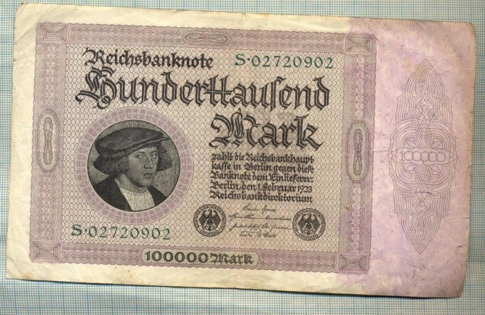 A 526 BANCNOTA-GERMANIA-100000 MARK-ANUL 1923-SERIA 02720902-starea care se vede