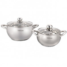 Set 2 oale inox cu capace 6.7 si 3 L DeKassa foto