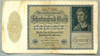 A 534 BANCNOTA-GERMANIA-10000 MARK-ANUL 1922-SERIA 208681-starea care se vede foto